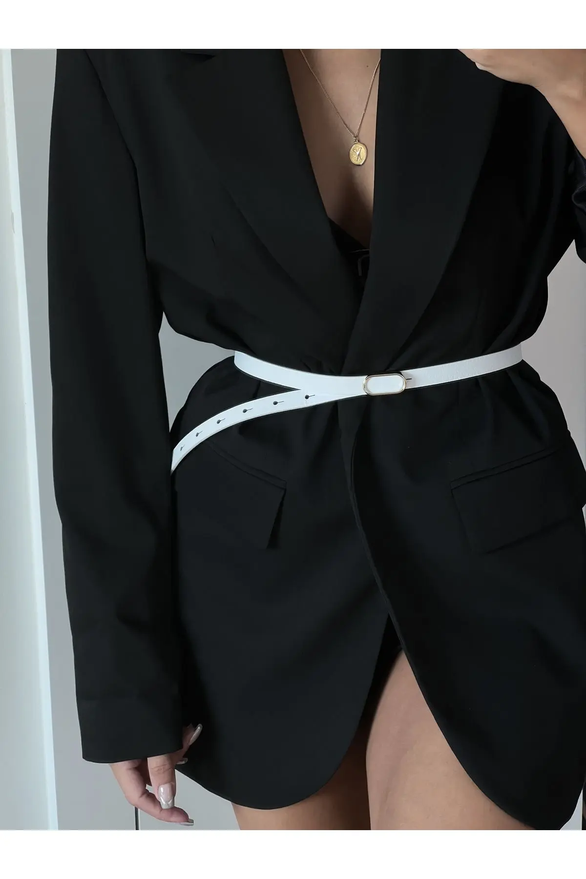 Ithal Oval Gold Tokalı Ince Kemer, Pantolon Kemeri, Gömlek Kemeri, Ceket Kemeri