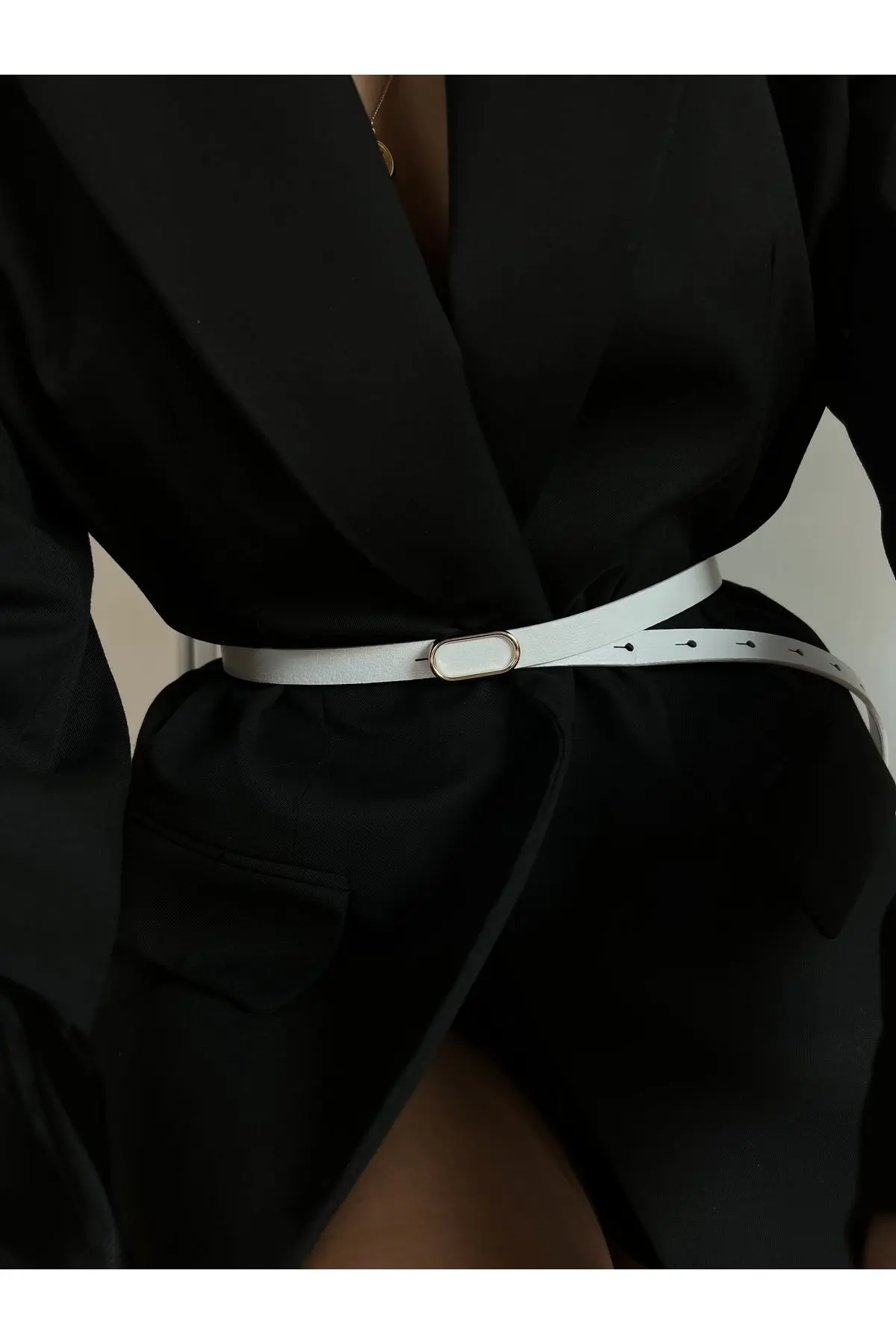 Ithal Oval Gold Tokalı Ince Kemer, Pantolon Kemeri, Gömlek Kemeri, Ceket Kemeri