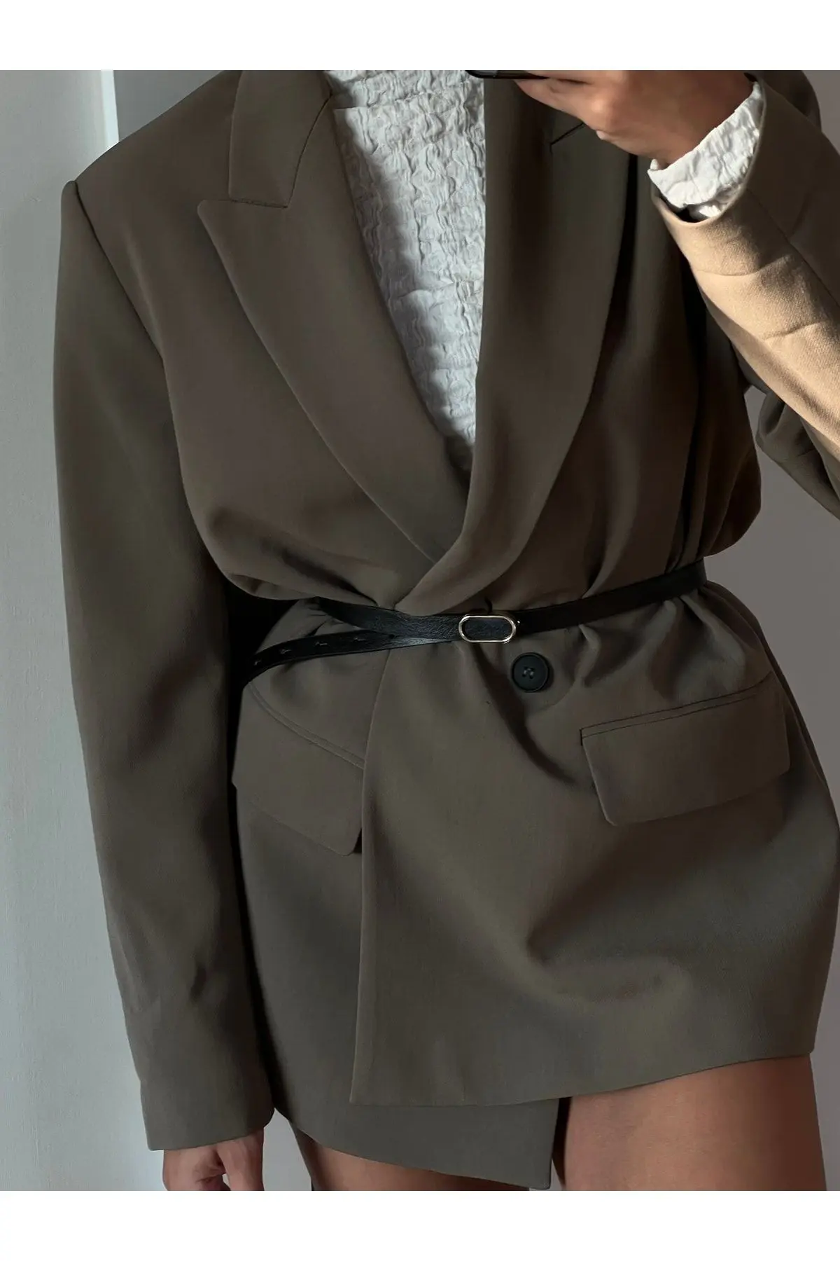 Ithal Oval Gold Tokalı Ince Kemer, Pantolon Kemeri, Gömlek Kemeri, Ceket Kemeri