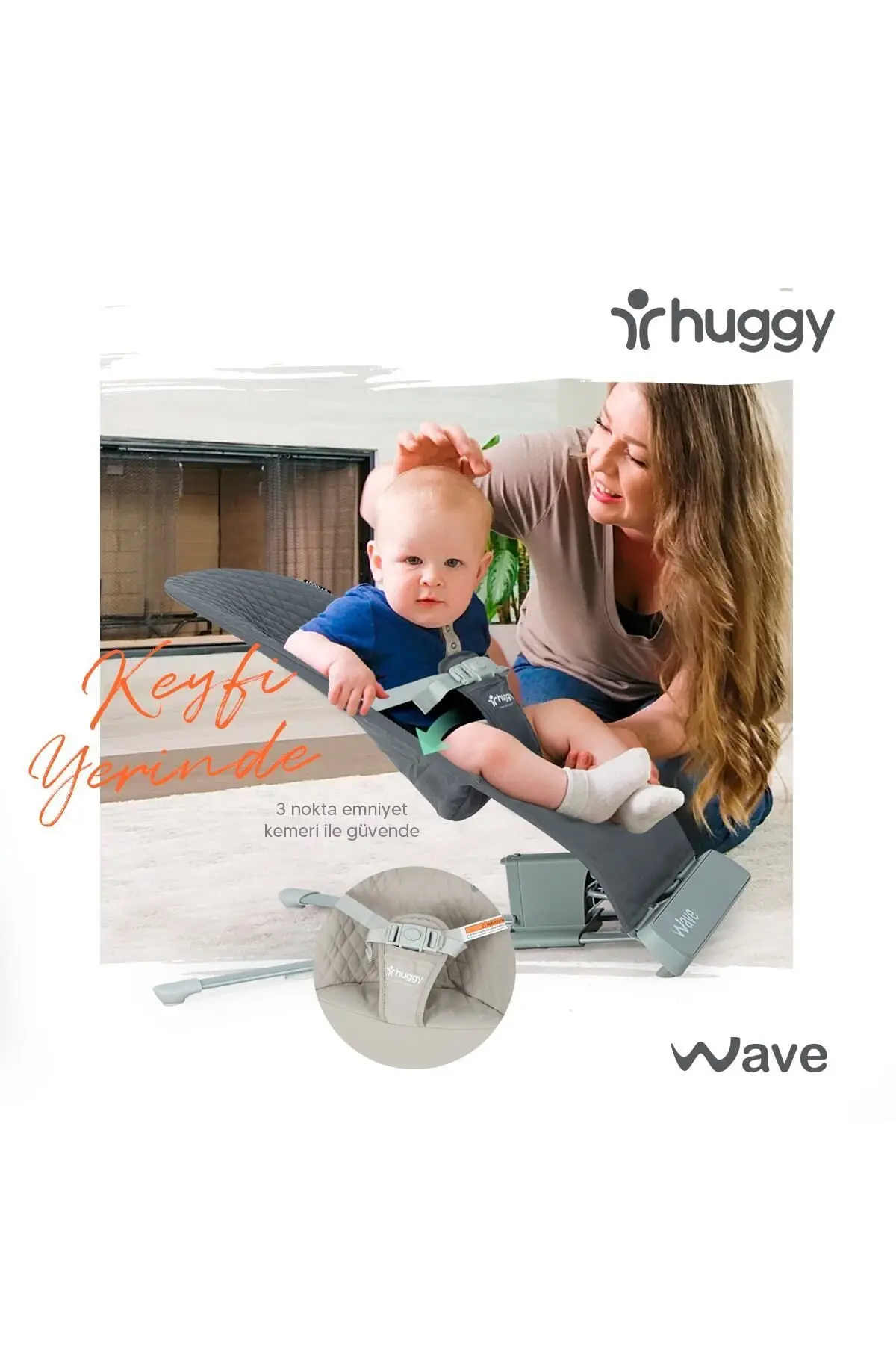 Wave Bebek Hareket Ettikçe Sallanabilen Kademeli Müzikli Titreşimli Anakucağı