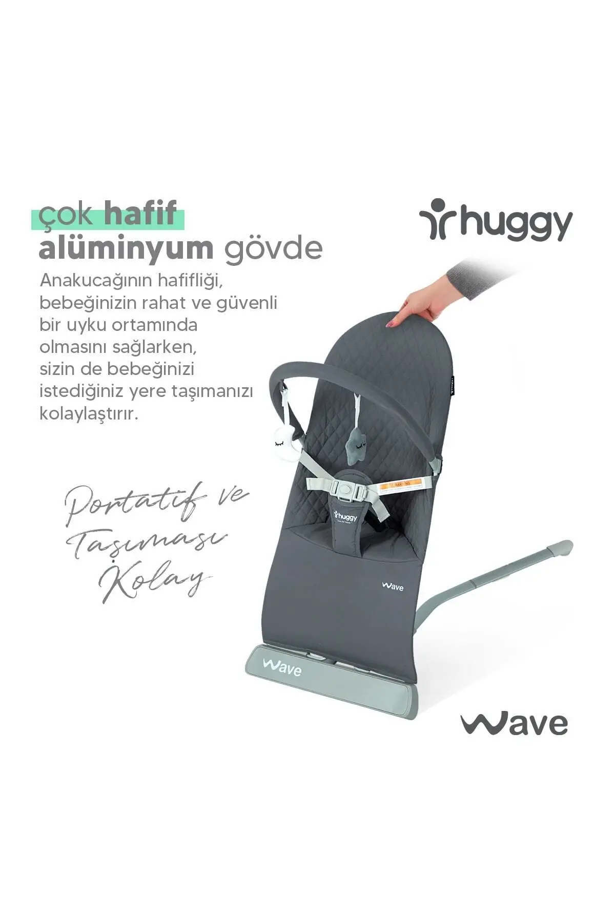 Wave Bebek Hareket Ettikçe Sallanabilen Kademeli Müzikli Titreşimli Anakucağı