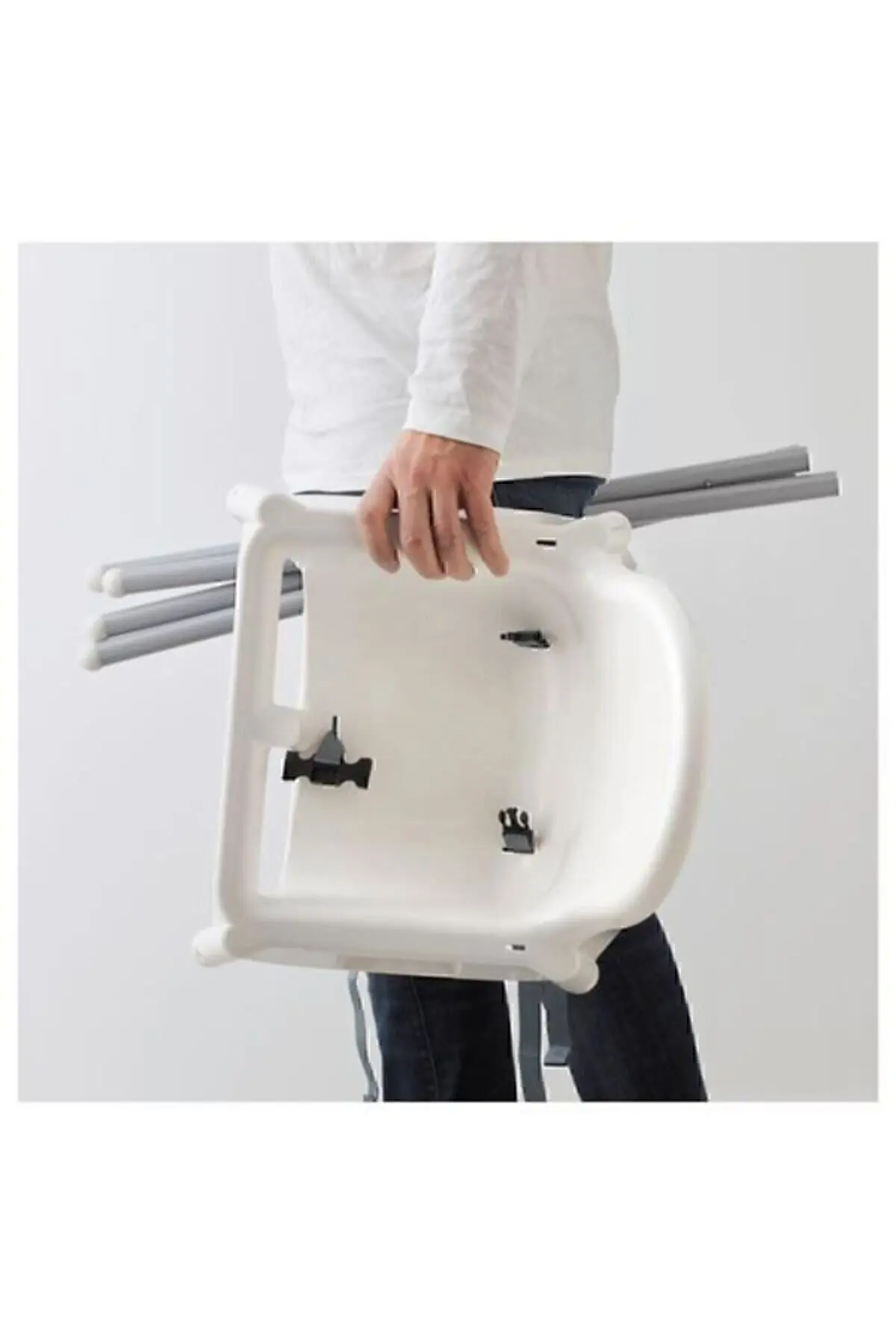 Unisex Beyaz Antilop Tepsili Mama Sandalyesi