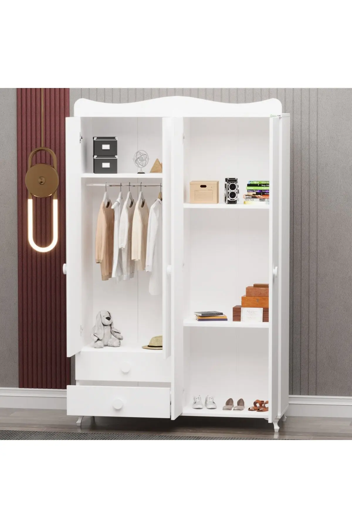 Melina Yıldız 4 Kapaklı Bebek Odası + Yatak + Uyku Seti - Ayıcık