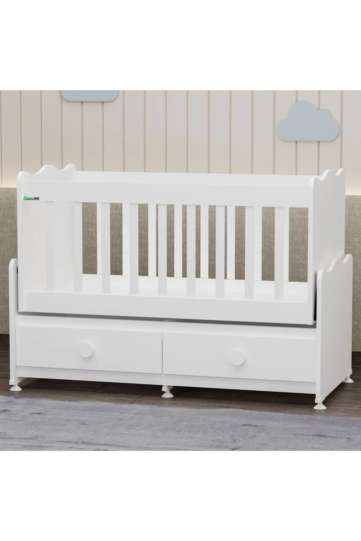 Elegant Yıldız 3 Bebek Odası Takımı Yatak Uykuseti - Beyaz