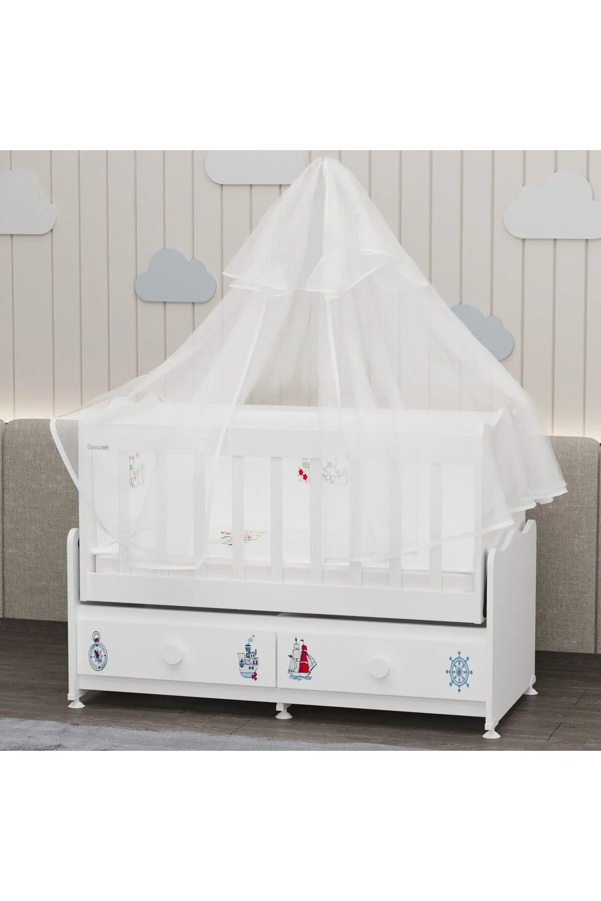 Elegant Yıldız 3 Bebek Odası Takımı Yatak Uykuseti - Denizci
