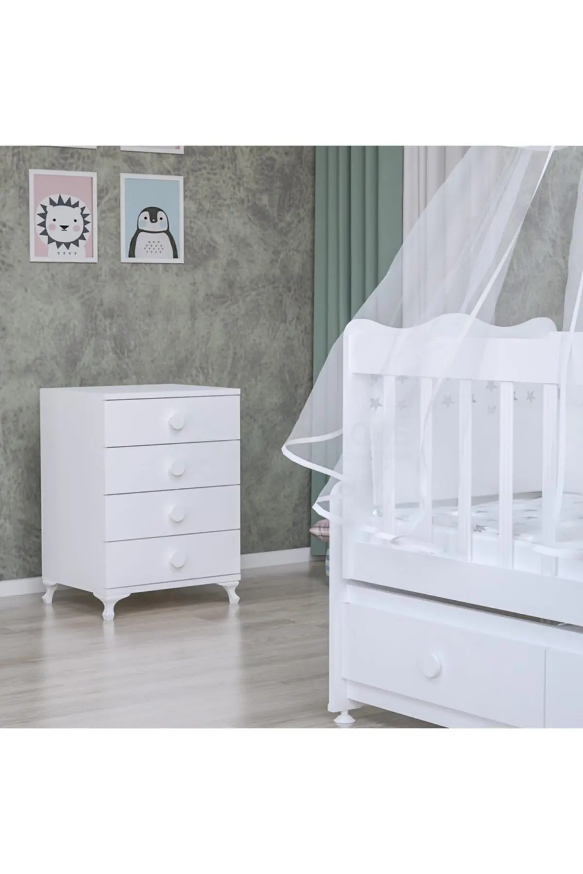 Elegant Yıldız 3 Kapaklı Bebek Odası Takımı - Yatak Ve Uyku Seti Kombinli Uyku Seti Mavi