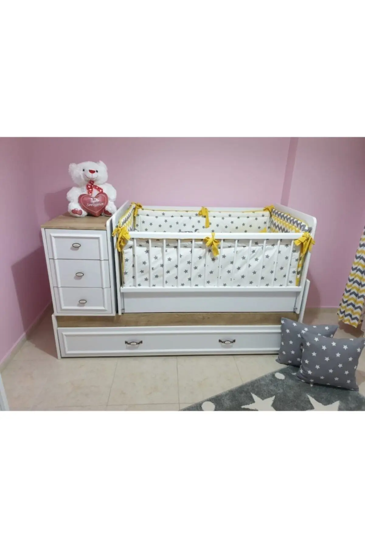 Lisa Büyüyebilen Bebek Odası Meşe Mdf