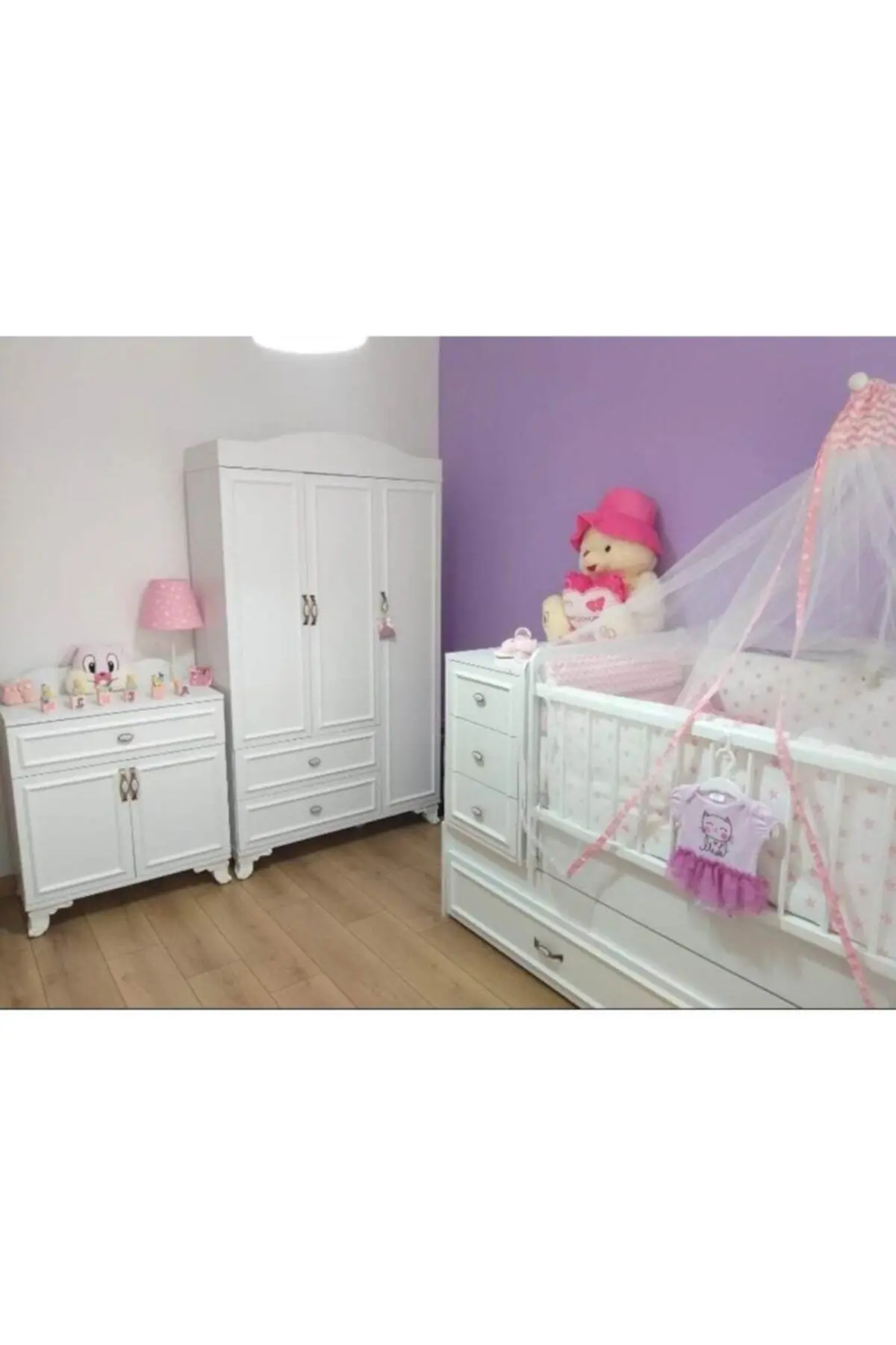 Lisa Büyüyebilen Bebek Odası Beyaz %100 Mdf