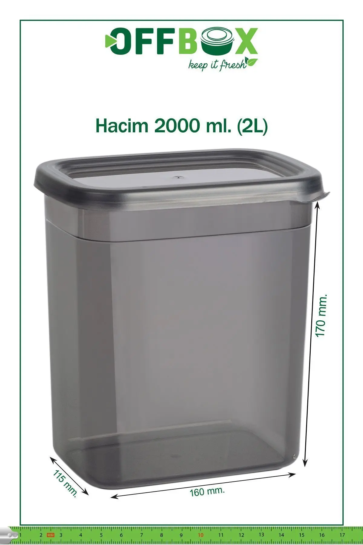 6 Adet 12 Parça Dikdörtgen 2 Litre Erzak Bakliyat Saklama Kabı Çeyiz Seti 20 Etiket Hediyeli