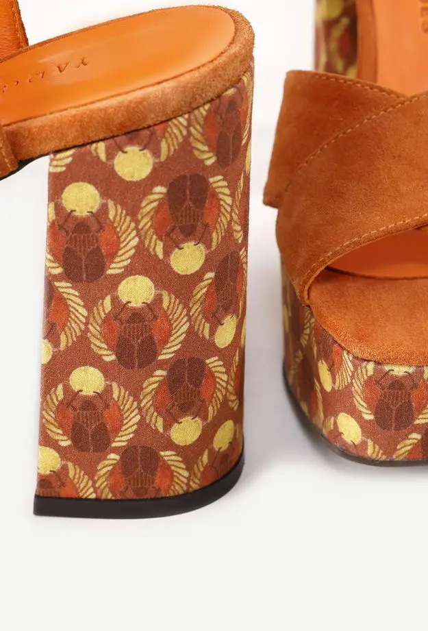 YARGICI Deri Platform Topuklu Sandalet