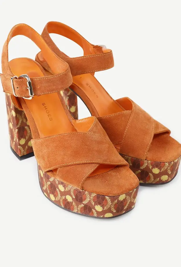 YARGICI Deri Platform Topuklu Sandalet