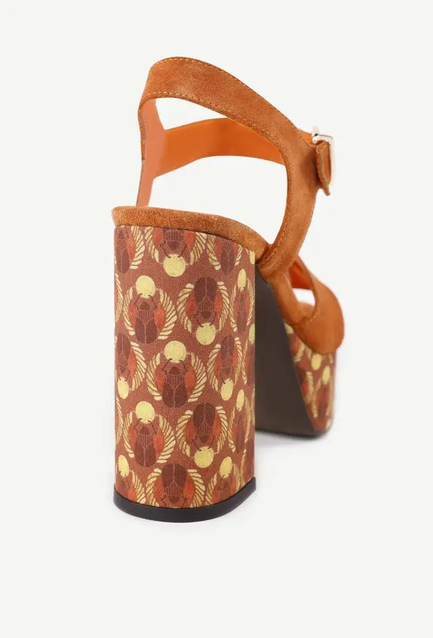 YARGICI Deri Platform Topuklu Sandalet