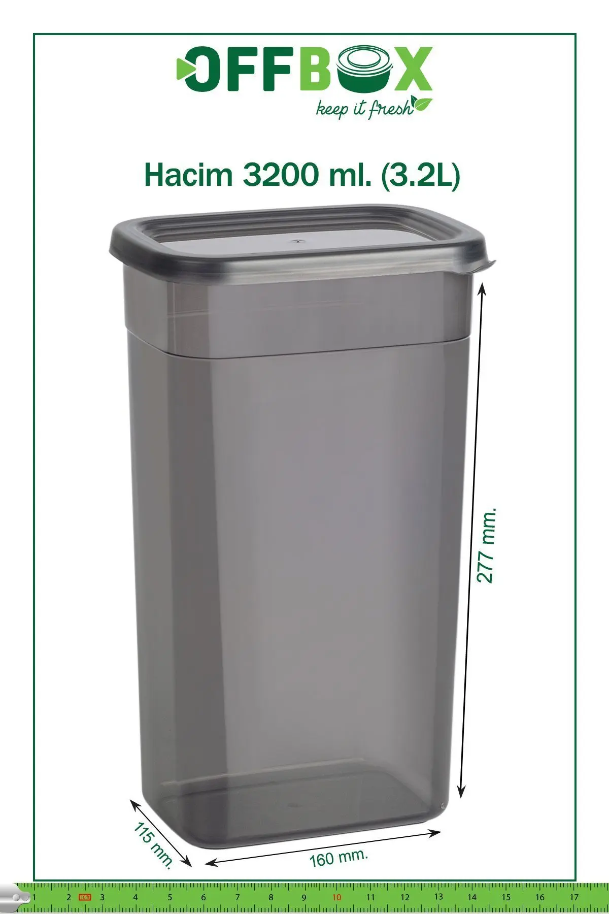 6 Adet 12 Parça 3,2 Litre Mega Boy Dikdörtgen Erzak Bakliyat Saklama Kabı Seti 20 Etiket Hediyeli