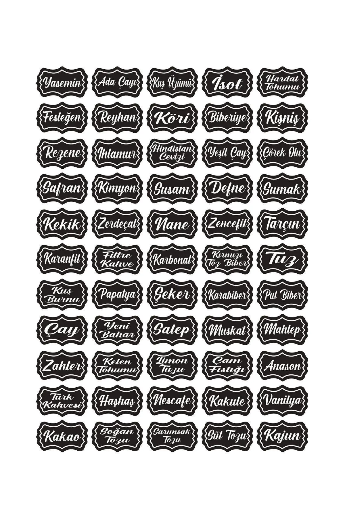 12'li 450ml Etiketli Ve Kilitlenebilir Kapaklı Kendinden Kaşıklı Baharatlık Seti - Etiket Hediye