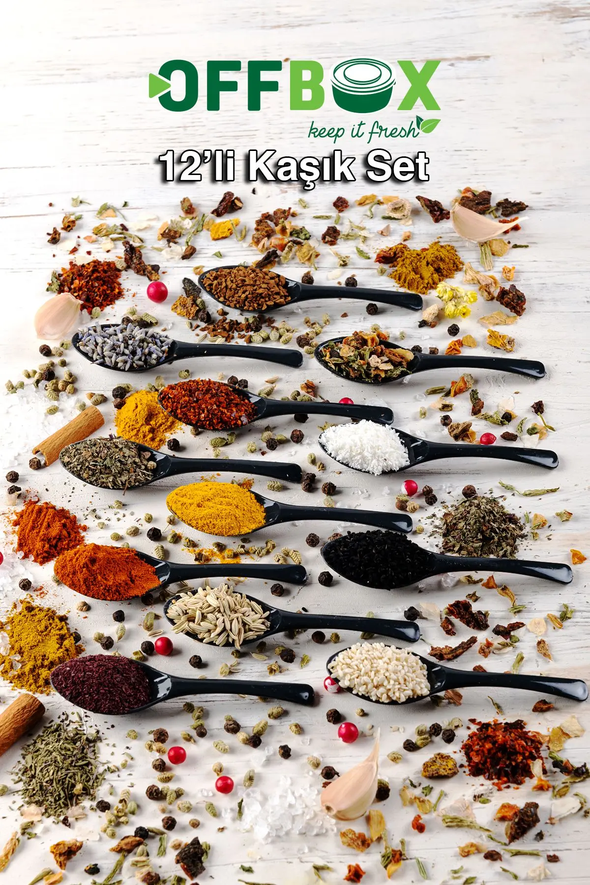 12 Adet Baharat Kaşığı Kahvaltılık Baharatlık Kaşığı Kaşık Seti BK-12