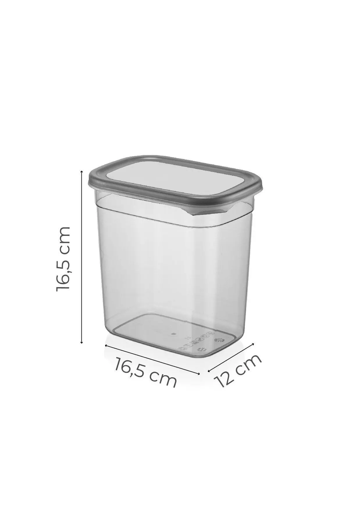 Beyaz Serigrafi Etiketli 12li Set Peggy Şeffaf Kapaklı Uzun Dikdörtgen Saklama Kabı 2 Litre