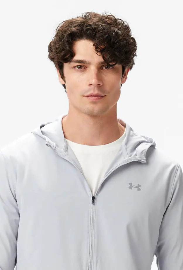 Under Armour Elociti Storm Hooded Erkek Gri Koşu Ceketi