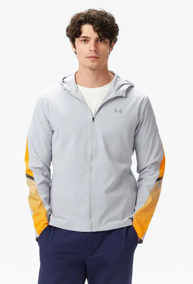 Under Armour Elociti Storm Hooded Erkek Gri Koşu Ceketi