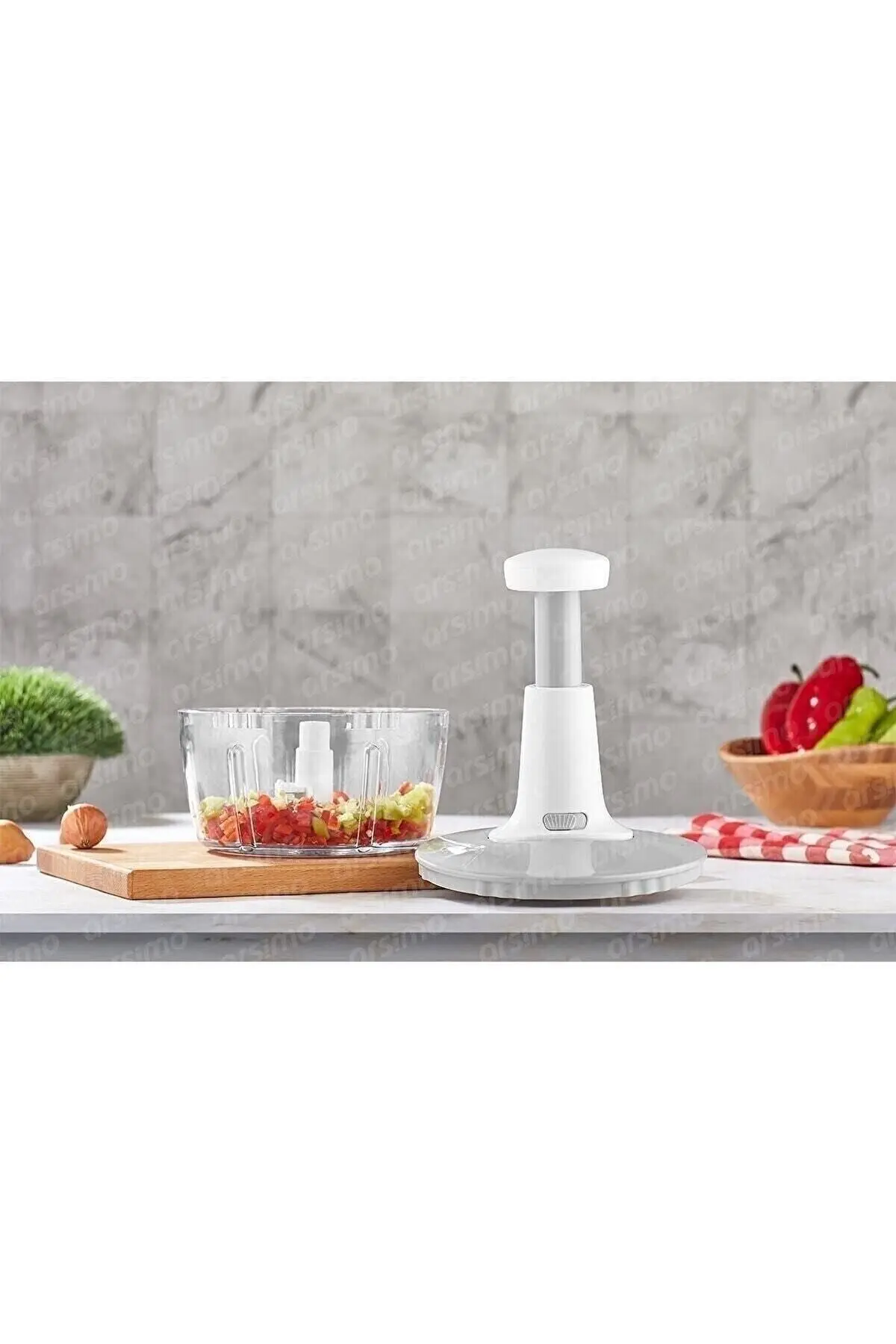 Siyah Bas Kes Xl Pratik El Robotu 1500ml Yeni Nesil Doğrayıcı, Büyük El Rondosu , Pratik Rondo