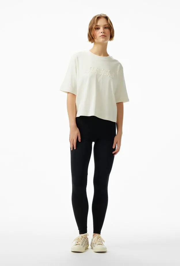 Guess Guess New Aline Leggings 4 Eco Modal-Cotton Kadın Siyah Tayt