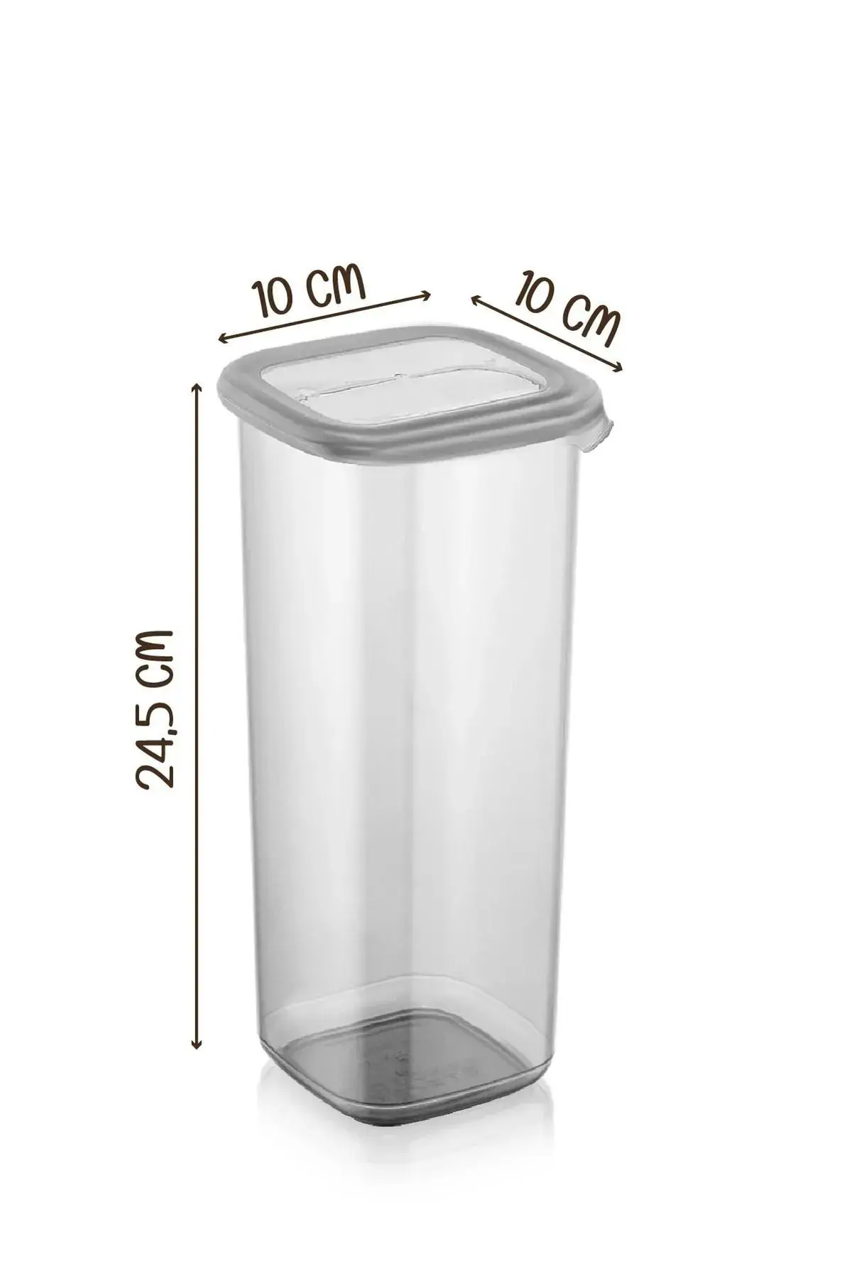 12'li Jumbo Boy Etiketli Square Kare Erzak Saklama Kabı Seti 1750 ml - Sert Kapak