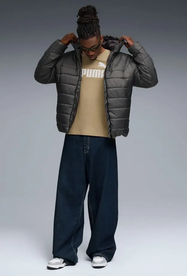 Puma Ess Hooded Padded Erkek Gri Ceket