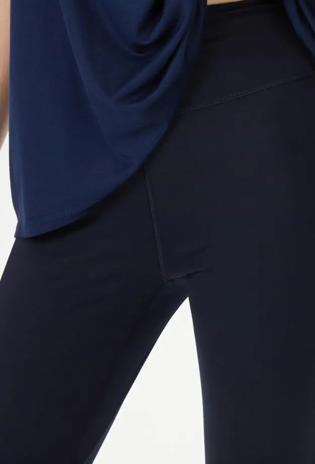 Tommy Hilfiger Hw Split Tape Legging 7/8 Kadın Mavi Tayt