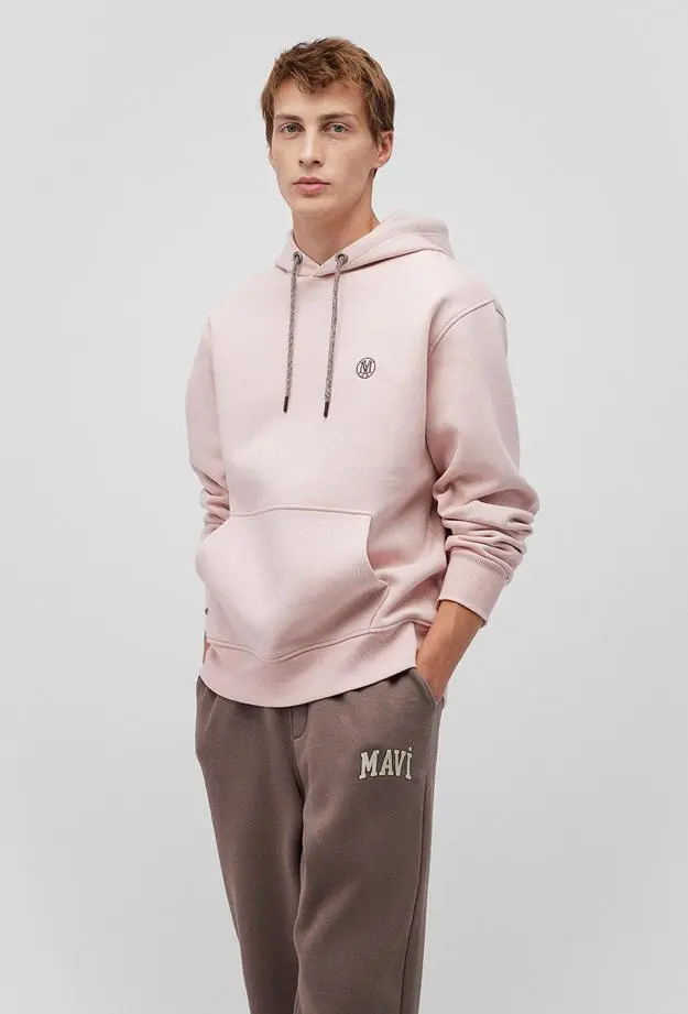Mavi Mavi Logo Nakışlı Kapüşonlu Pembe Sweatshirt 065809-71150