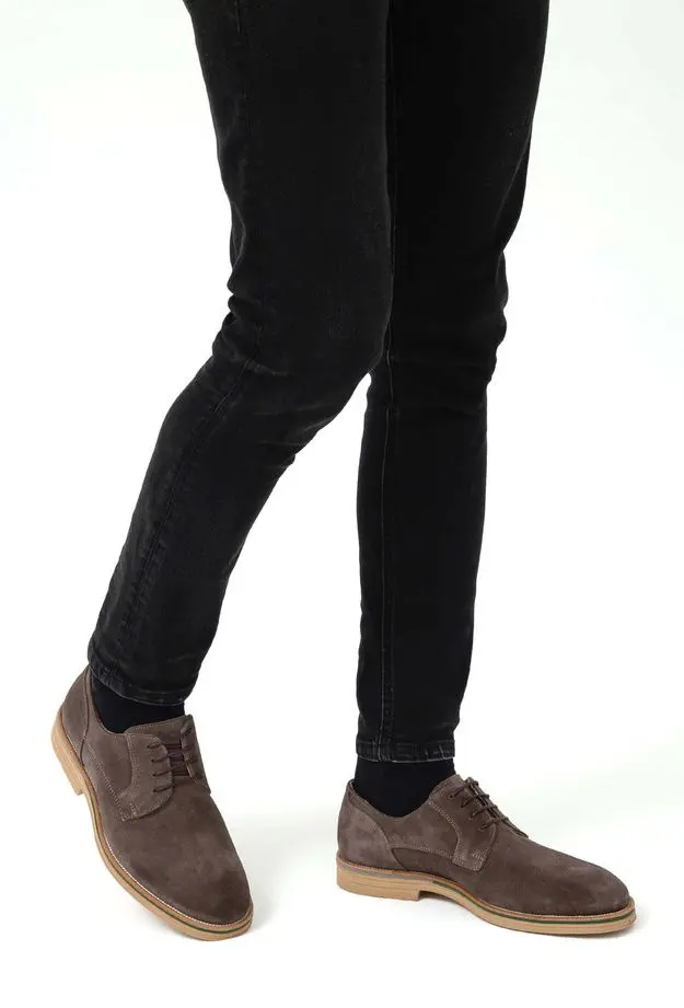 Tamer Tanca Erkek Hakiki Deri Gri Casual Ayakkabı