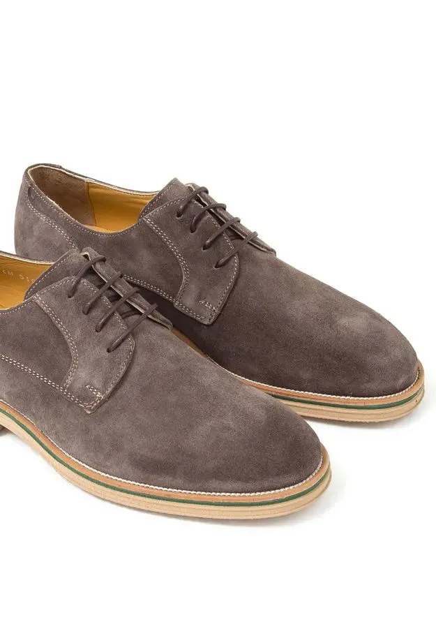 Tamer Tanca Erkek Hakiki Deri Gri Casual Ayakkabı