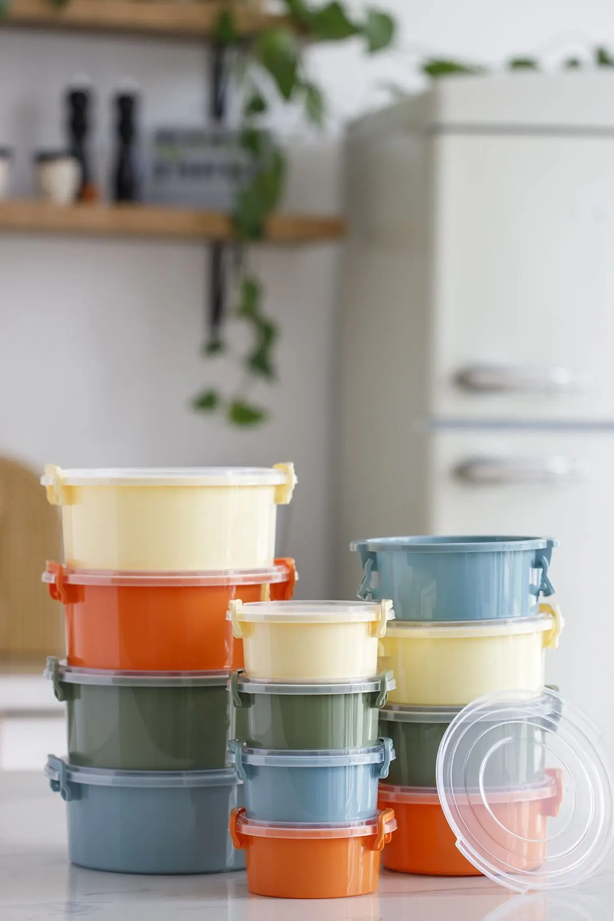 simplicity Tidy Pastel Saklama Kabı Seti Yuvarlak 12'li Deepfreeze ve Mikrodalga Kullanımına Uygun