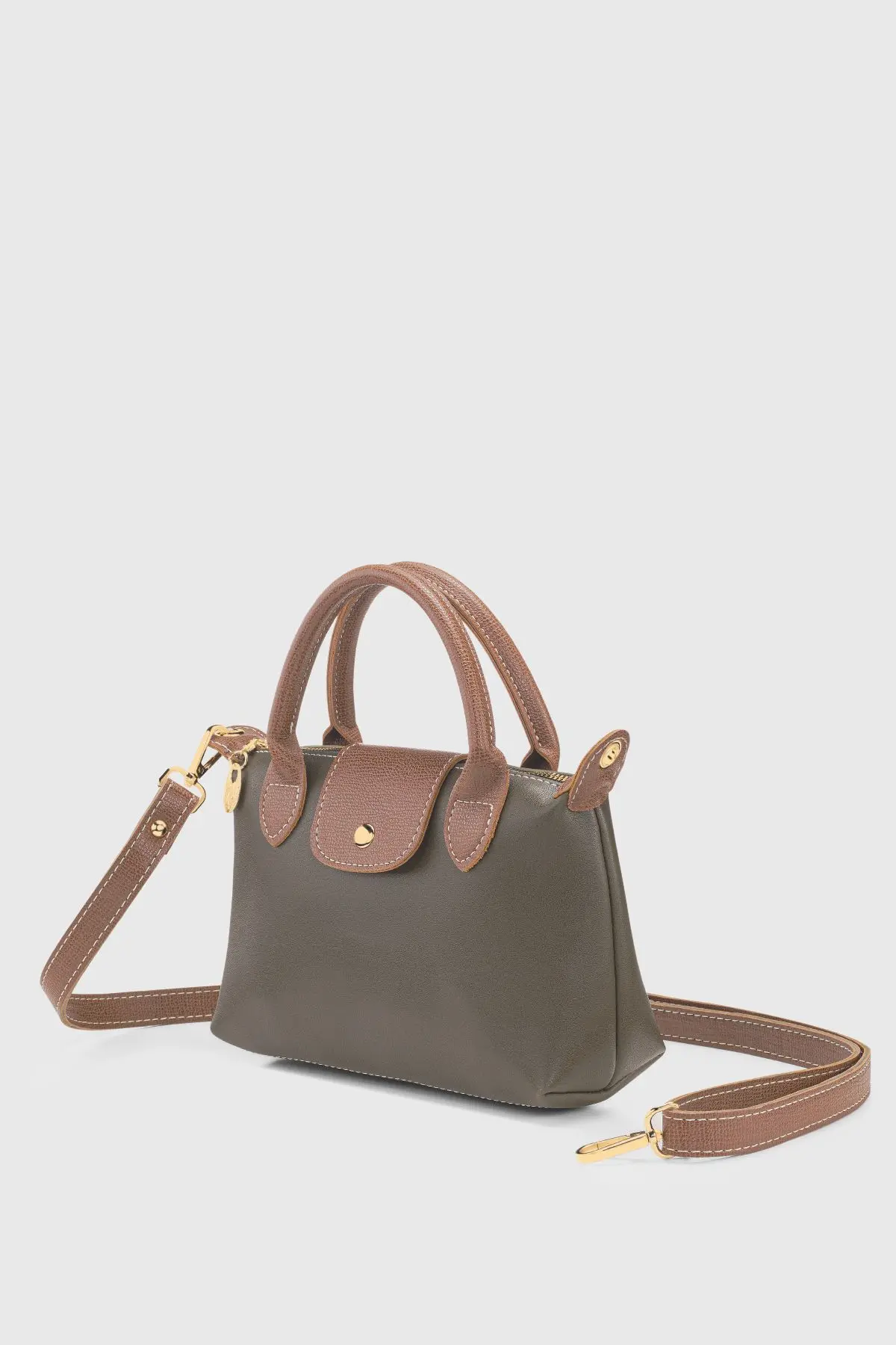 Haki Çok Yönlü PU Deri Çapraz Askılı Çanta