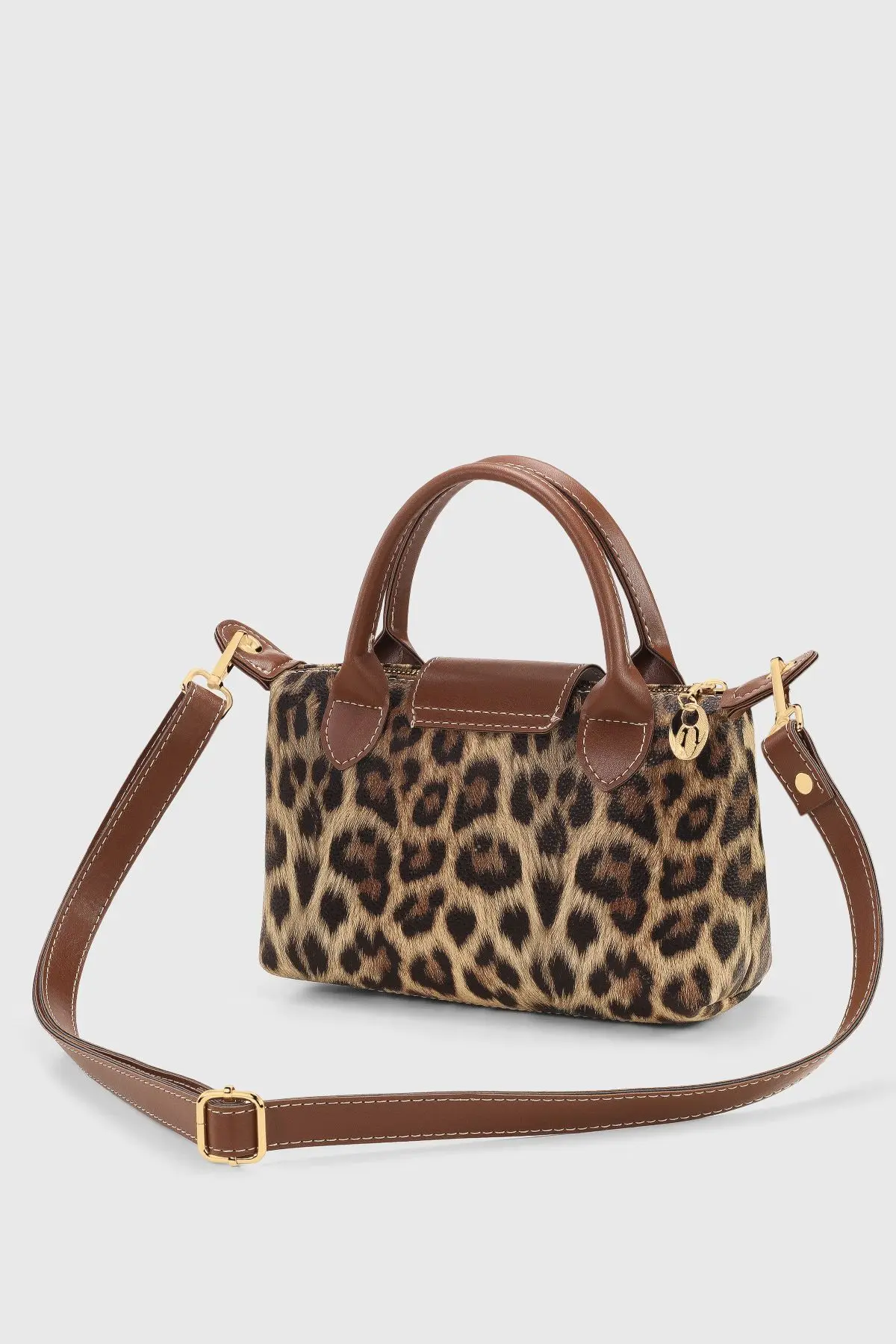 Leopar Desenli Çok Yönlü PU Deri Çapraz Askılı Çanta