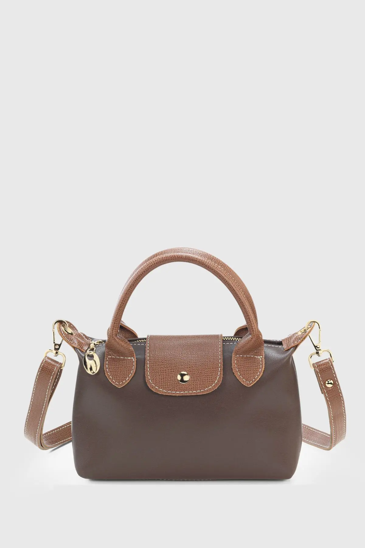 Housebags Koyu Kahverengi Çok Yönlü PU Deri Çapraz Askılı Çanta