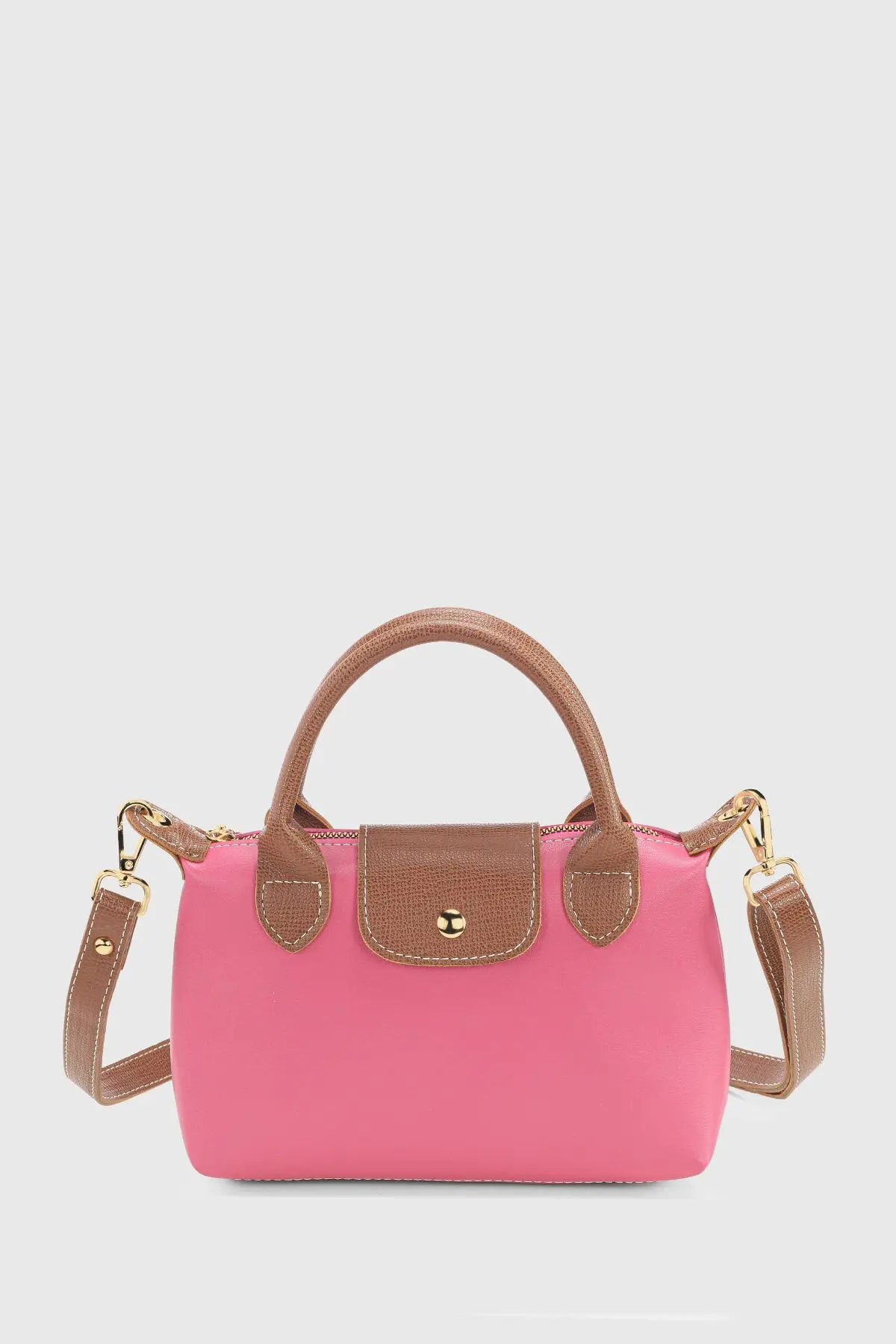 Housebags Pembe Çok Yönlü Pu Deri Çapraz Askılı Çanta