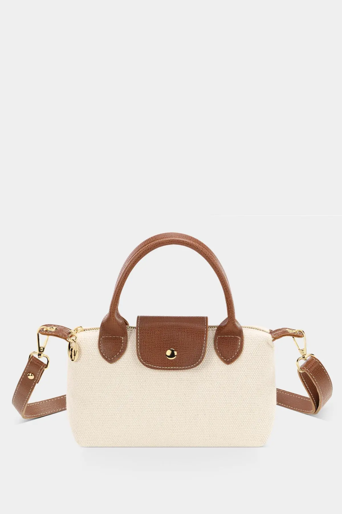 Housebags Çok Yönlü Kanvas Krem Çapraz Askılı Çanta