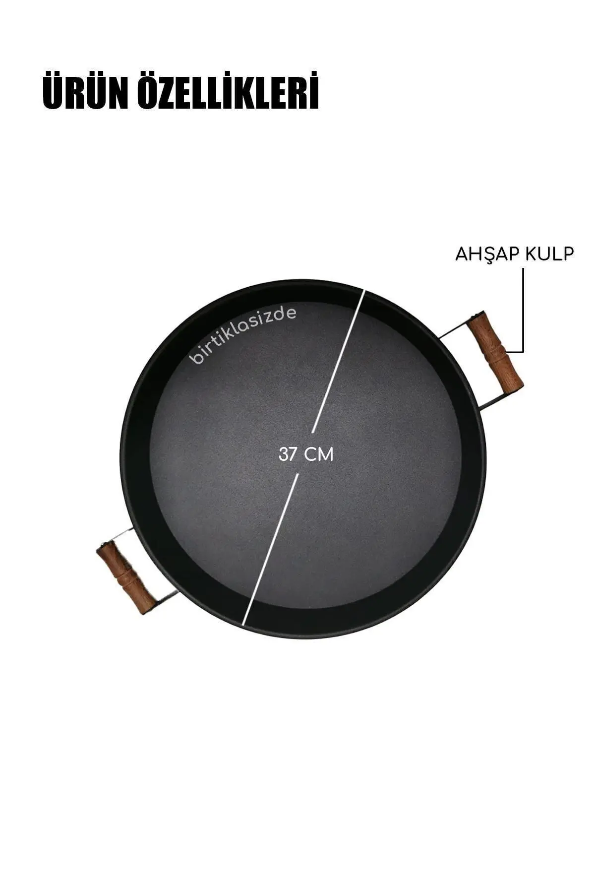 51 Cm Kırmızı 37 Cm Siyah 2 Li Metal Yuvarlak Tepsi Sunum Tepsisi Çay Kahve Tepsisi