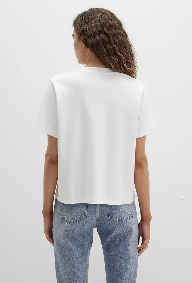 Mavi Mavi Logo Baskılı Beyaz Tişört Loose Fit / Bol Rahat Kesim 1612829-80194