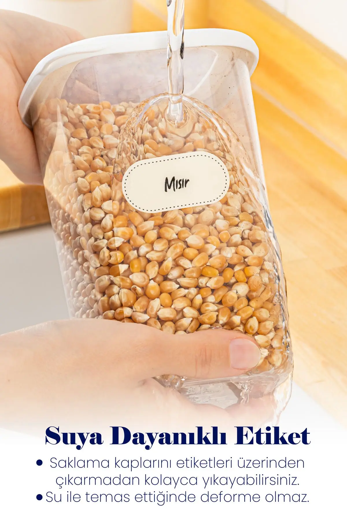 Foly Etiketli Kare Erzak Saklama Kabı 24'lü Set 8x(0,55 LİTRE, 1,2 LİTRE, 1,75 LİTRE) Beyaz