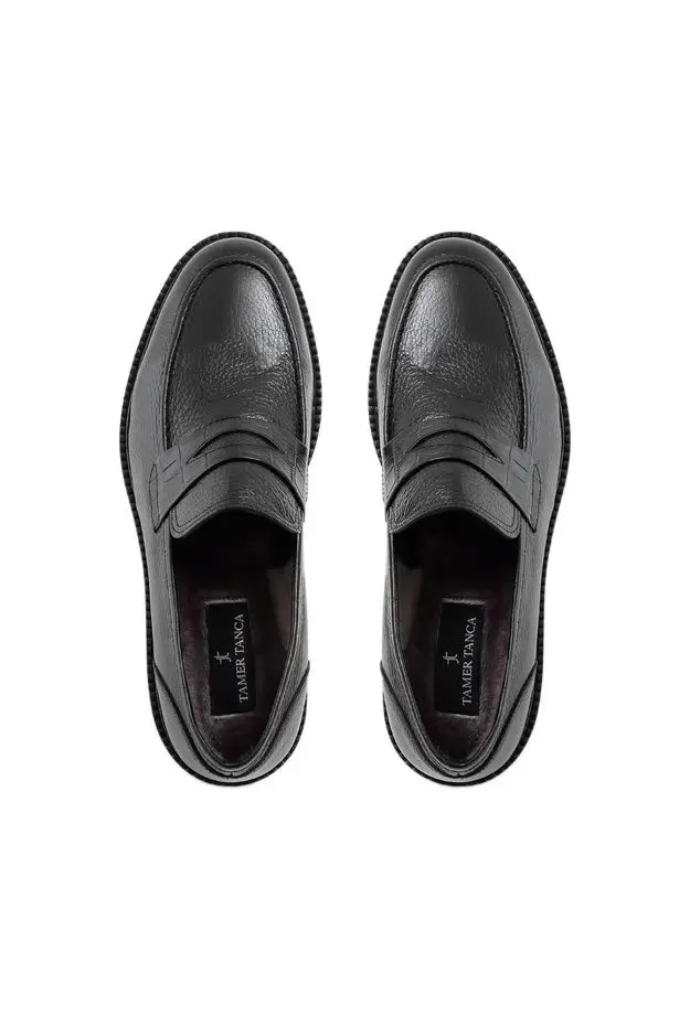 Tamer Tanca Erkek Hakiki Deri Siyah Klasik Ayakkabı