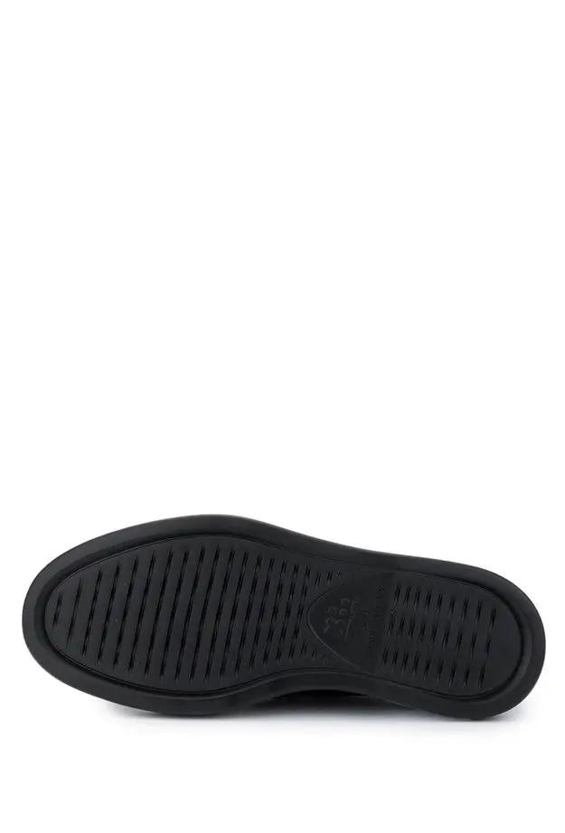 Tamer Tanca Erkek Hakiki Deri Siyah Açma Loafer Ayakkabı