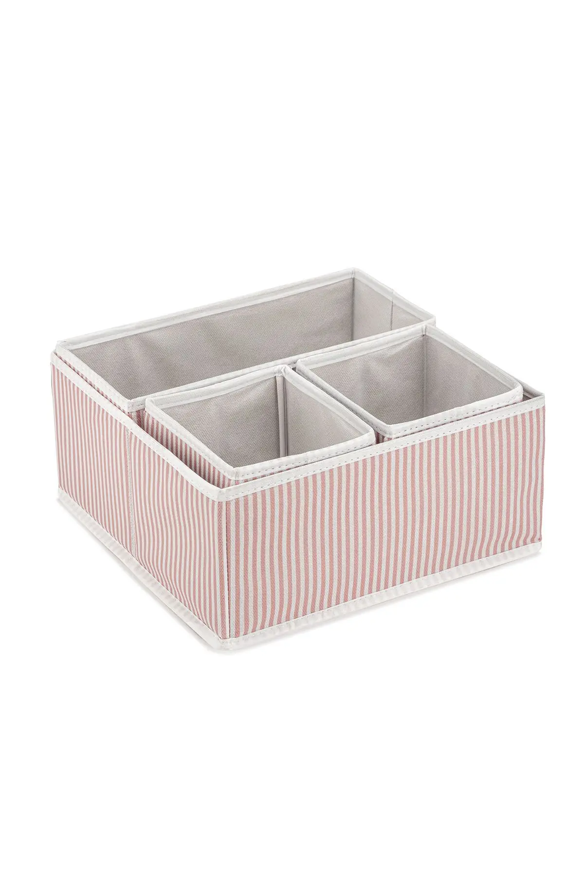 Pudra 4'lü Çizgili Dolap,Çekmece İçi Organizer Seti 28x28x13-28x13x13-13x13x13
