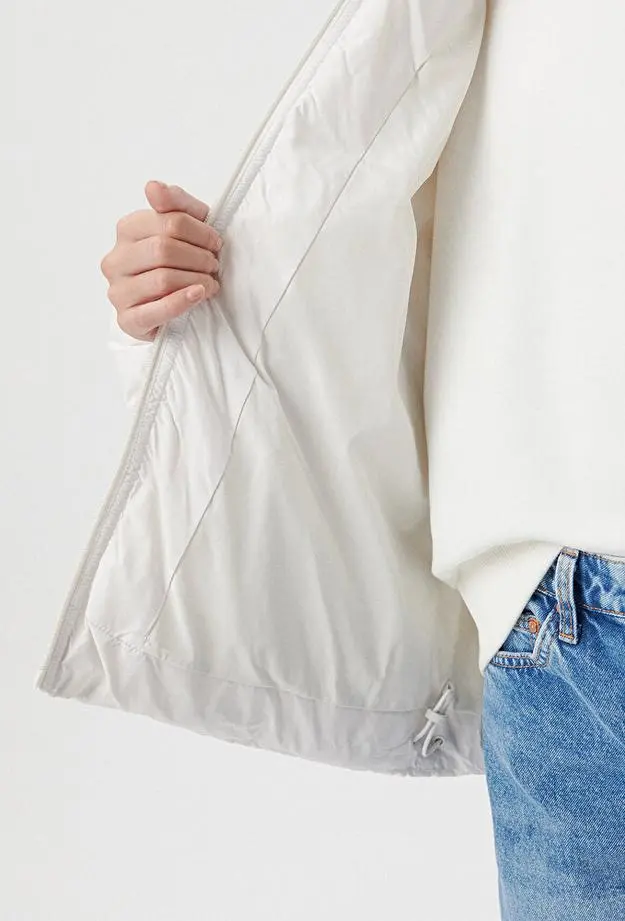 Mavi Gri Şişme Mont Loose Fit / Bol Rahat Kesim 1110199-83746