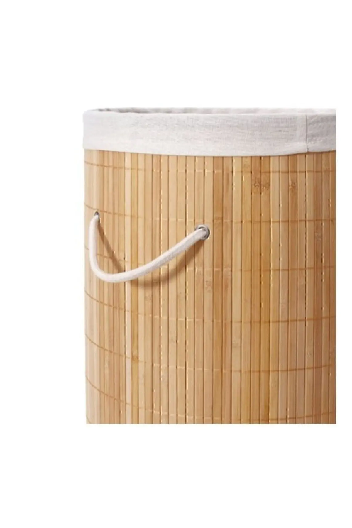 Sword Katlanır Naturel Oval Banyo Bambu Çamaşır Kirli Sepeti Fma331253