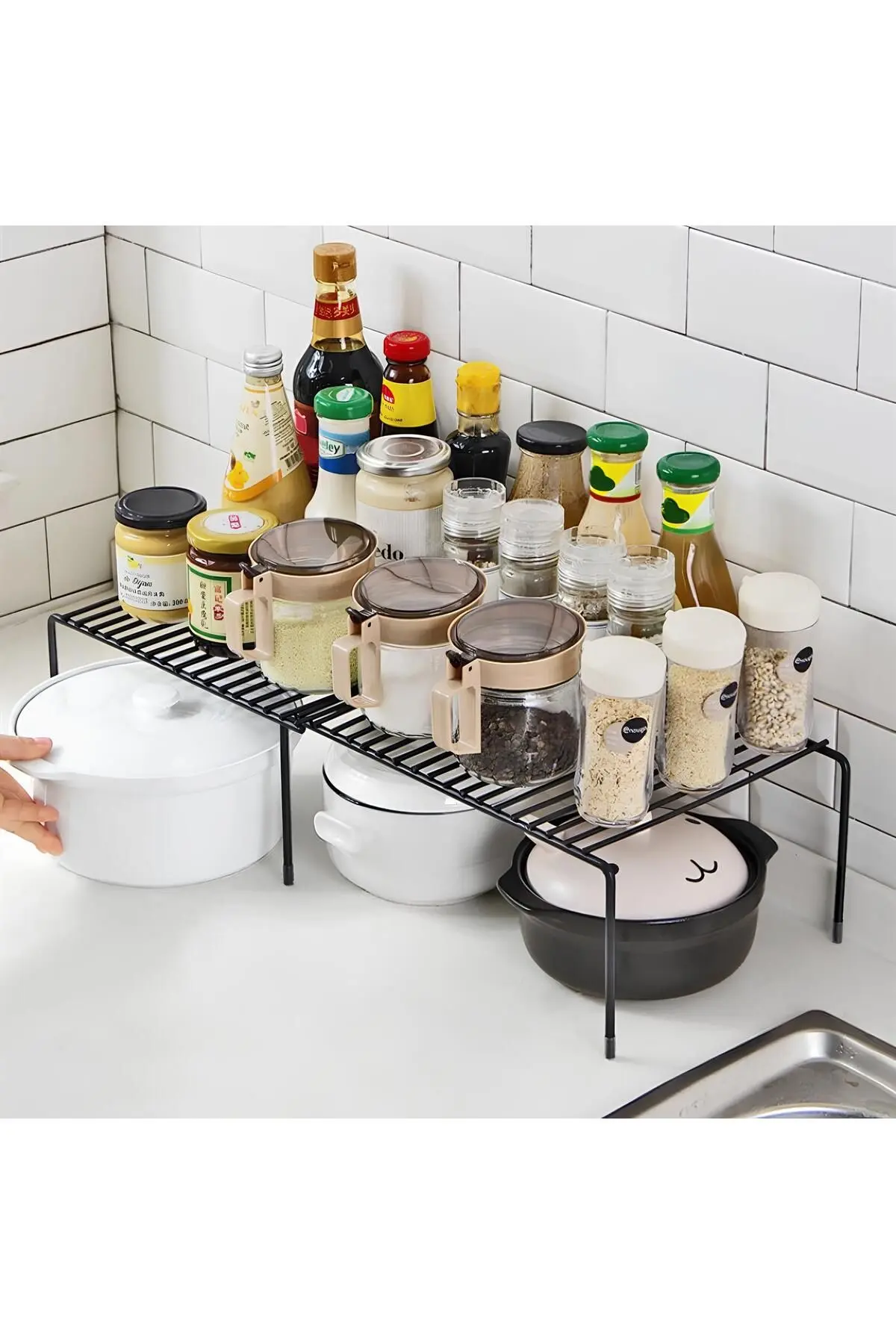Genişletilebilir Raf Ayarlanabilir Dolap İçi Düzenleyici Mutfak Düzenleyici Banyo Düzenleyici
