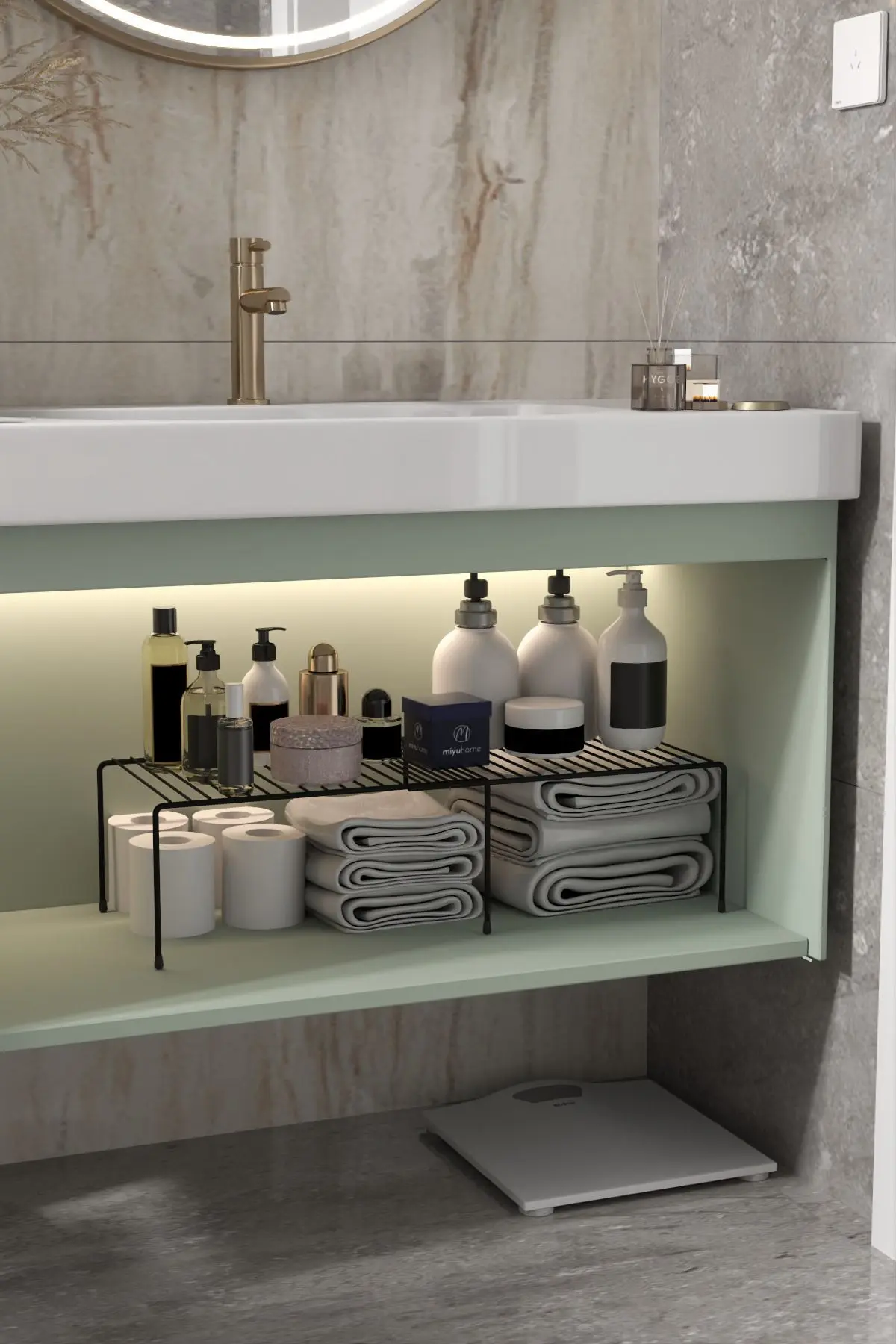 Genişletilebilir Raf Ayarlanabilir Dolap İçi Düzenleyici Mutfak Düzenleyici Banyo Düzenleyici