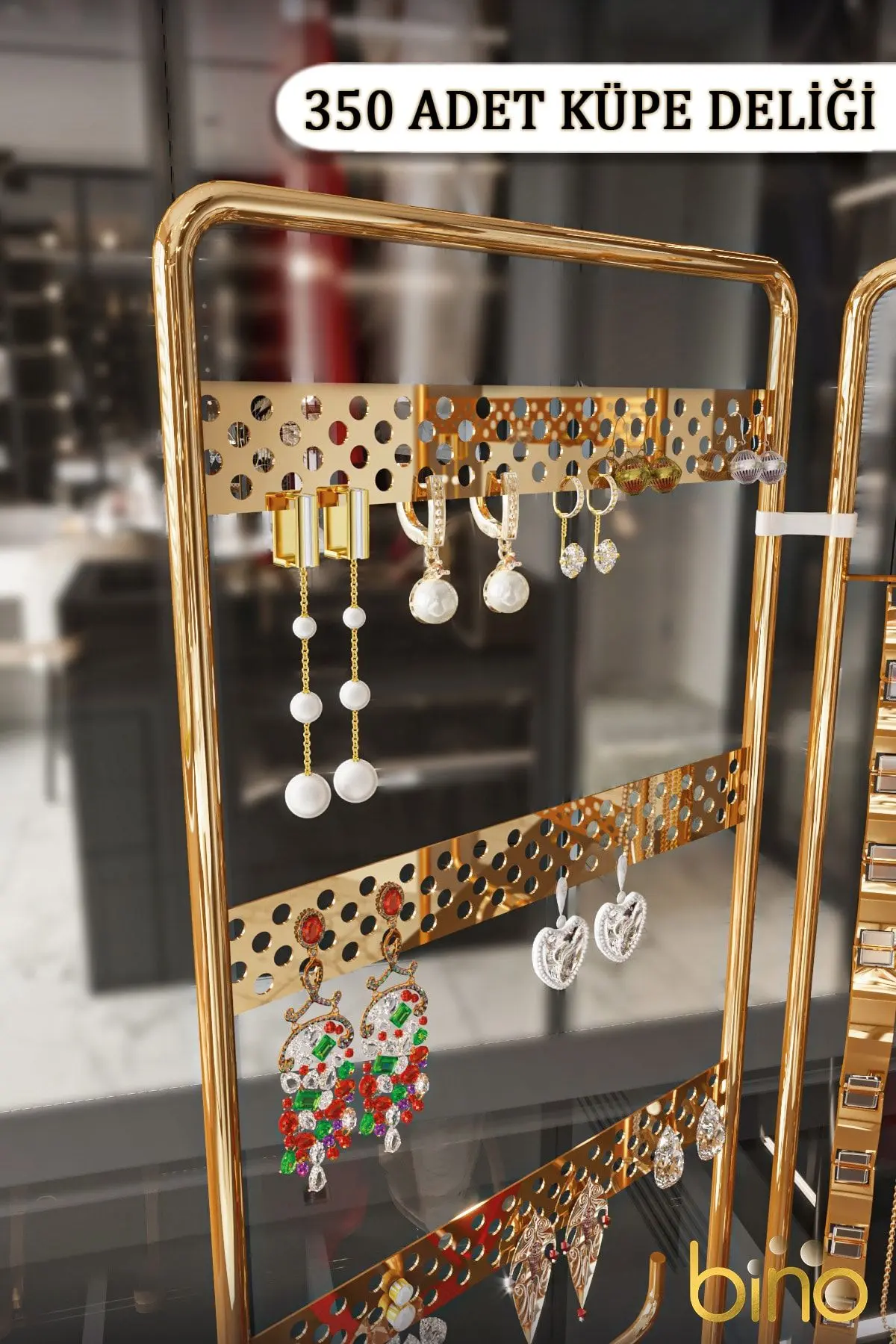 Takı Düzenleyici Organizeri Kutusu Dekoratif Takı Standı 3 Parça Kolye Yüzük Küpelik