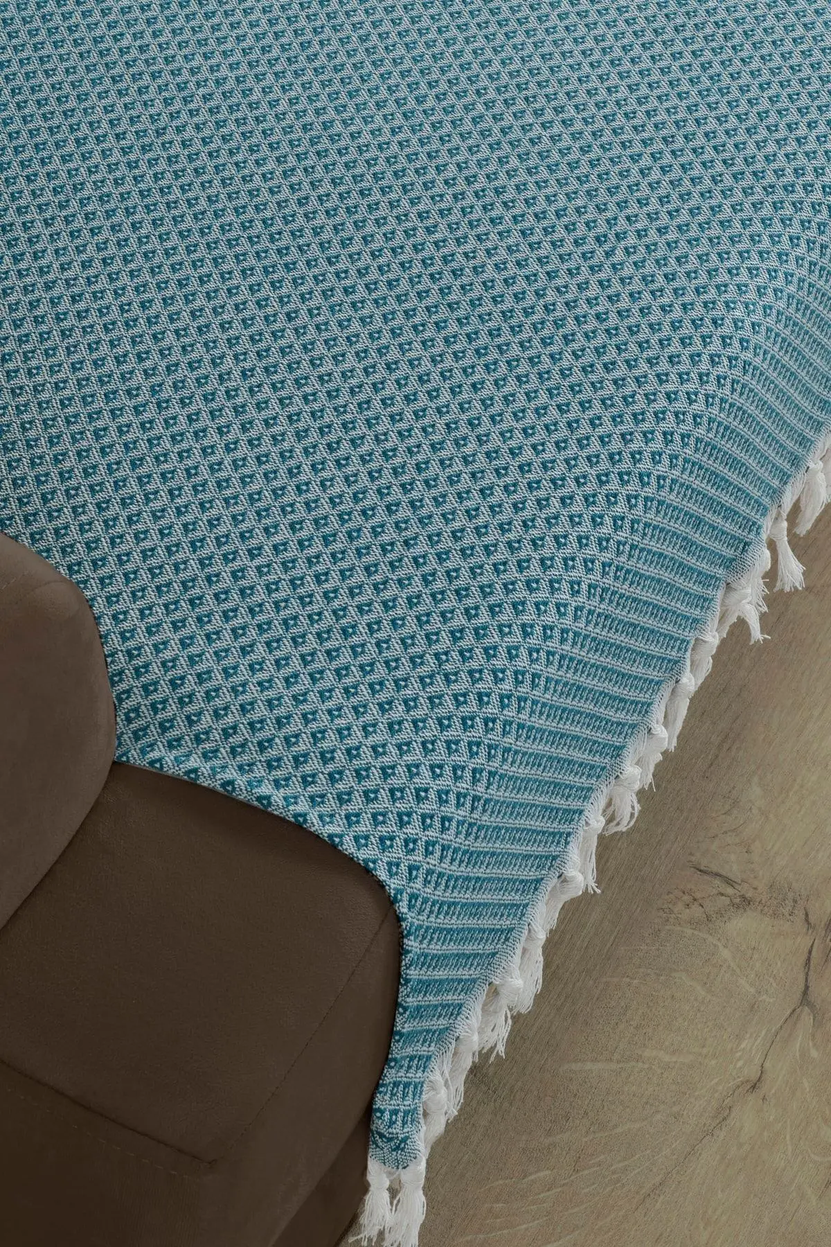 Yıldız Oturma Yerini Kapatan Koltuk Örtüsü Petrol Mavisi 115x200