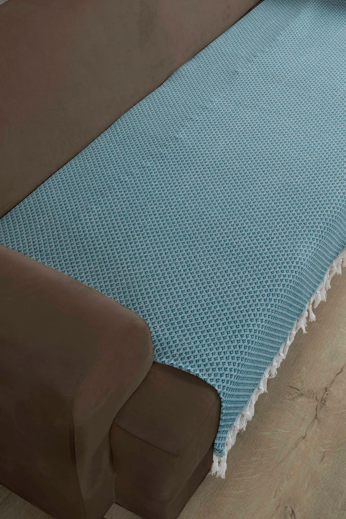 Yıldız Oturma Yerini Kapatan Koltuk Örtüsü Petrol Mavisi 115x200