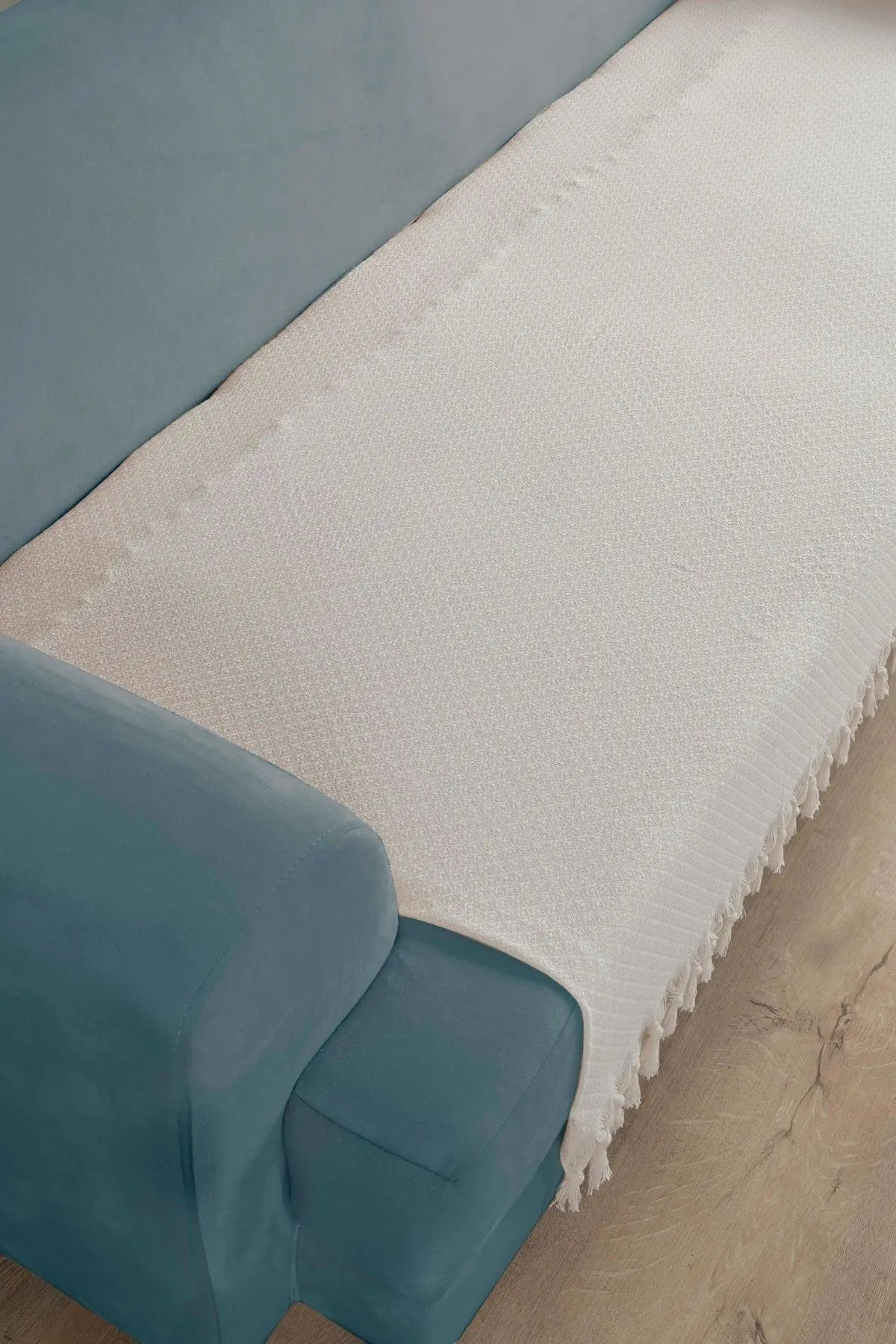 Yıldız Oturma Yerini Kapatan Koltuk Örtüsü Ekru 115x200